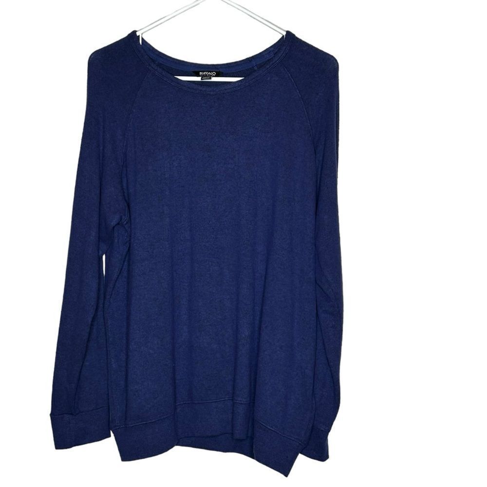 Buffalo David Bitton Crewneck pullover sweater size large heather blue